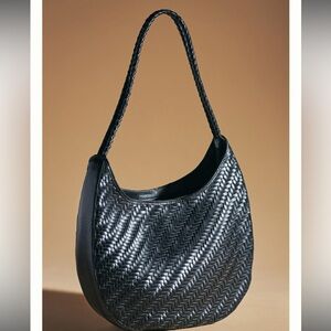 Anthropologie Bembien black woven tote